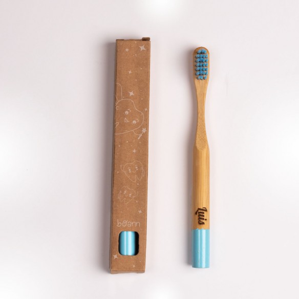 Cepillo dientes madera azul