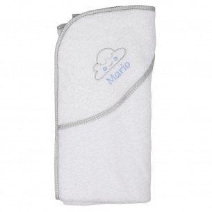 Capa de Baño Nube Colorete Bordada - Azul 01 2