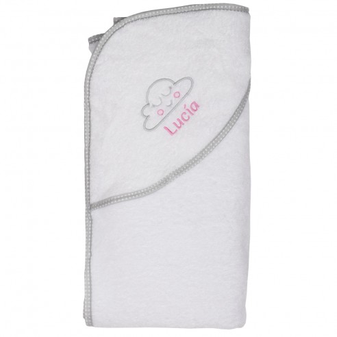 Capa de Baño Nube Colorete Bordada - Rosa 02