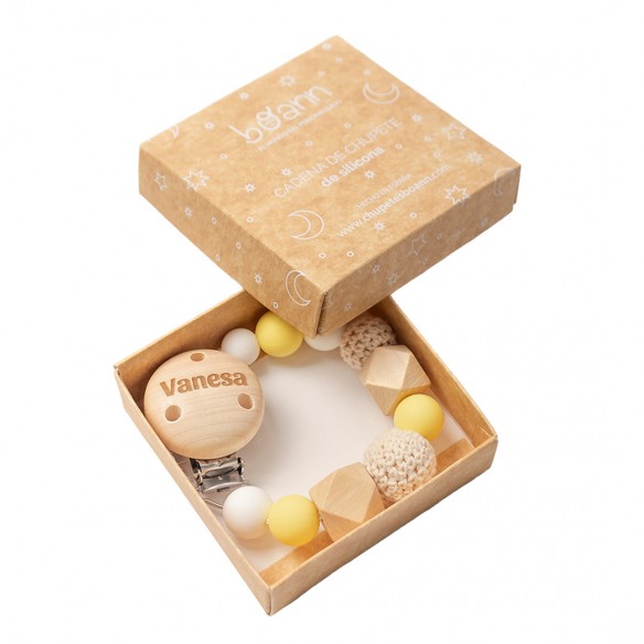 Cadena Sujeta Chupete Silicona Amarilla 02