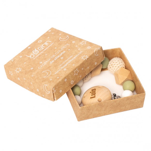 Cadena Sujeta Chupete Silicona Verde Oliva 02