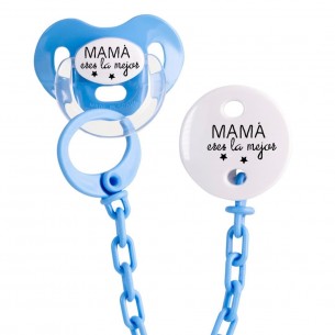 Pack chupete y cadena F107 Turquesa