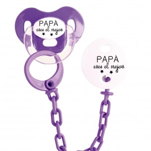 Pack chupete y cadena F108 Morado