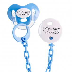 Pack chupete y cadena F117 Turquesa