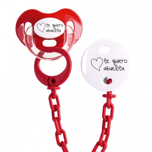 Pack chupete y cadena F117 Rojo