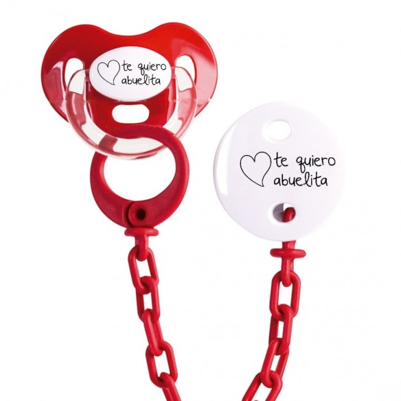 Pack chupete y cadena F117 Rojo
