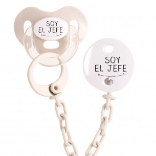 Pack chupete y cadena F135 Beige