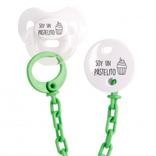 Pack chupete y cadena F138 Verde