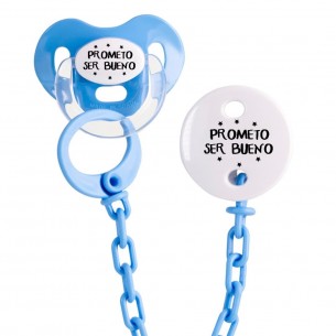 Pack chupete y cadena F139 Turquesa