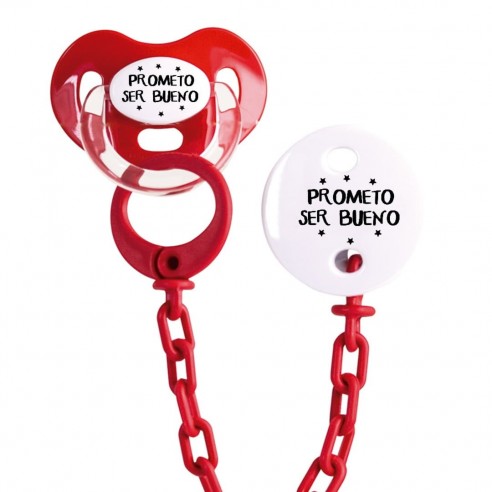 Pack chupete y cadena F139 Rojo