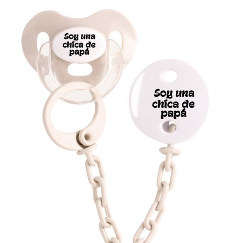 Pack chupete y cadena F143 Beige