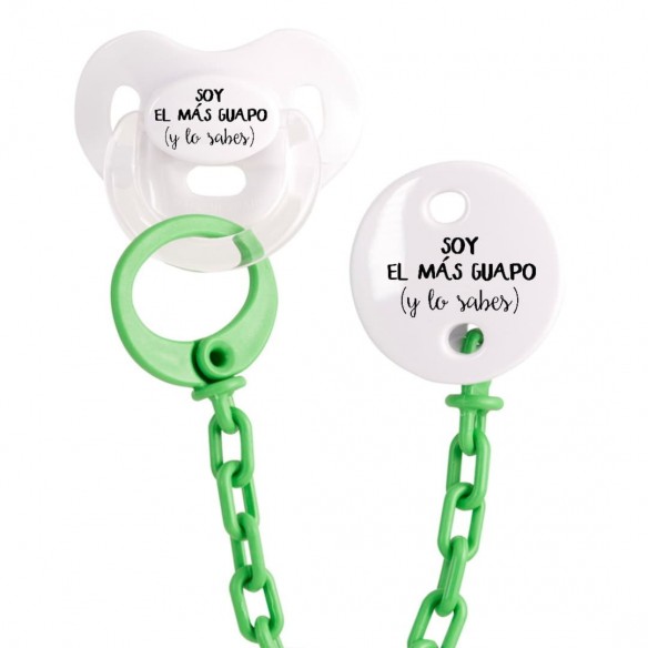 Pack chupete y cadena F144 Verde