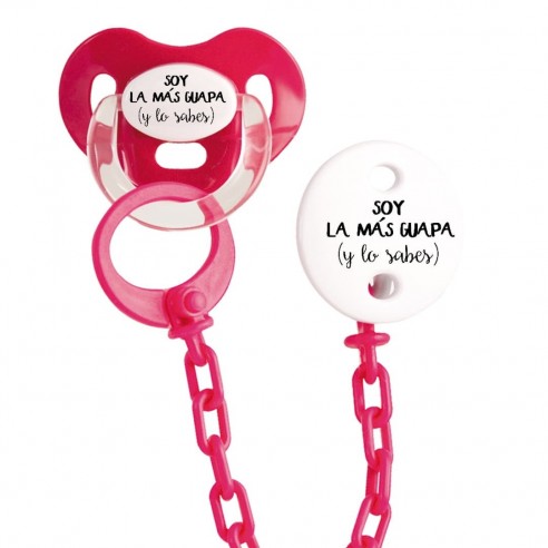 Pack chupete y cadena F145 Fucsia