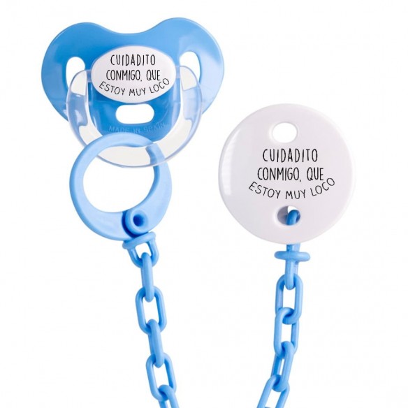 Pack chupete y cadena F155 Turquesa