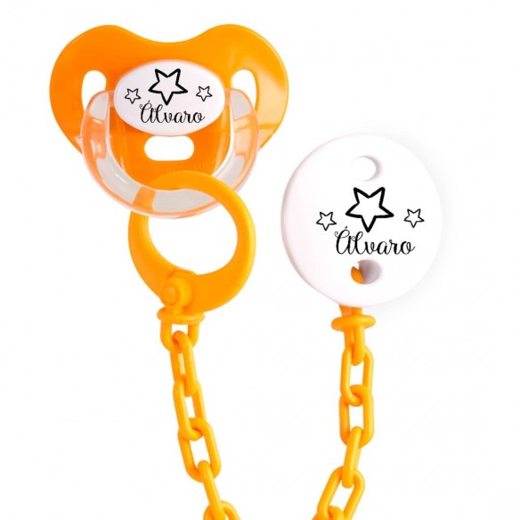 Pack chupete y cadena FPER-F156 Naranja