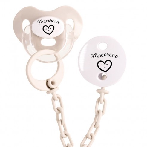 Pack chupete y cadena FPER-F157 Beige