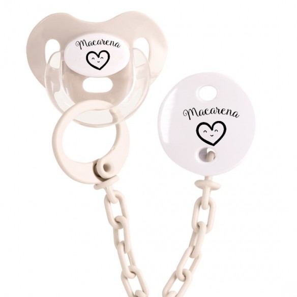 Pack chupete y cadena FPER-F157 Beige