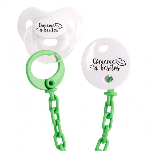 Pack chupete y cadena F164 Verde