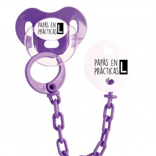 Pack chupete y cadena F216 Morado
