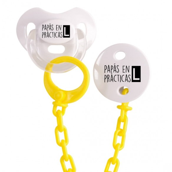 Pack chupete y cadena F216 Amarillo