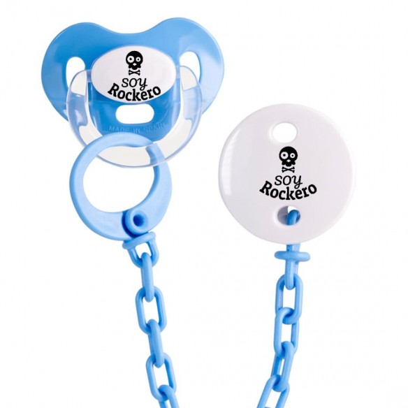 Pack chupete y cadena F221 Turquesa