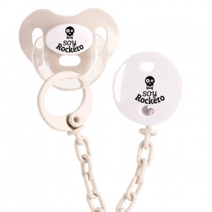 Pack chupete y cadena F221 Beige