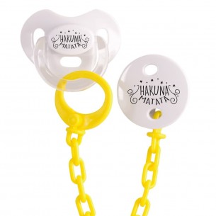 Pack chupete y cadena F223 Amarillo