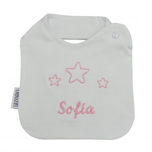 Babero bordado estrellas azul 2