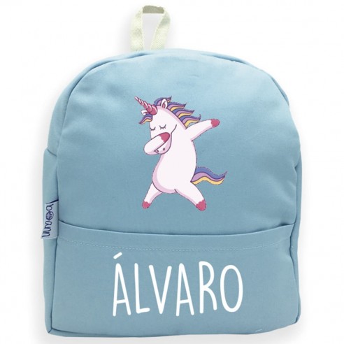 Mochila UNICORNIO azul 02