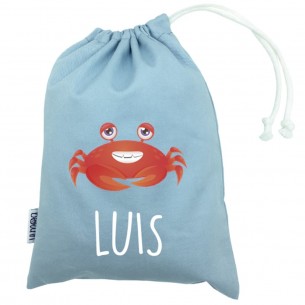 Talega mini con asas CANGREJO azul 02