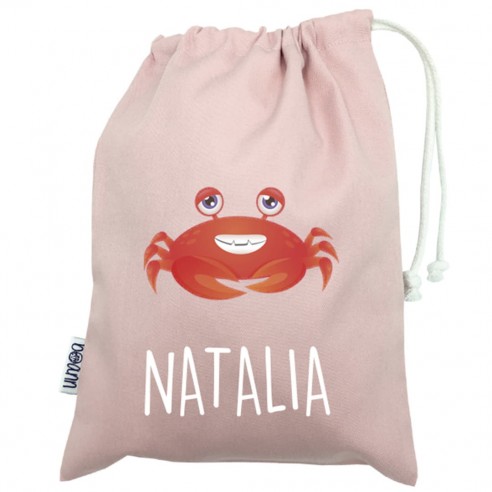 Talega mini con asas CANGREJO rosa 02