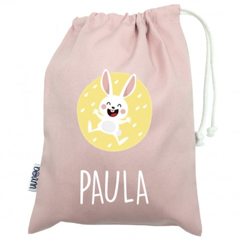 Talega mini con asas CONEJO rosa 02