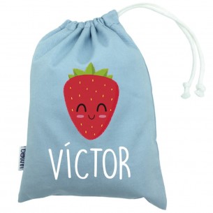 Talega mini con asas FRESA azul 02