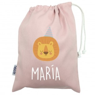 Talega mini con asas LEON rosa 02