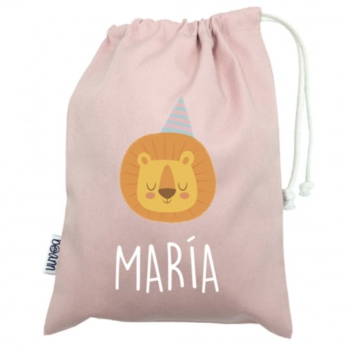 Talega mini con asas LEON rosa 02