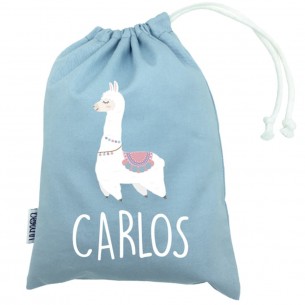 Talega mini con asas LLAMA azul 02