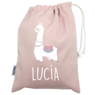 Talega mini con asas LLAMA azul 02 2