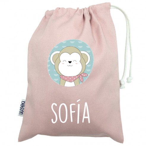 Talega mini con asas MONO rosa 02