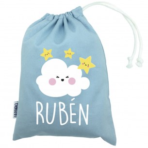 Talega mini con asas NUBE azul 02