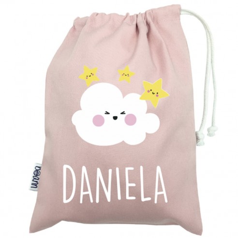 Talega mini con asas NUBE rosa 02