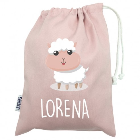 Talega mini con asas OVEJA rosa 02