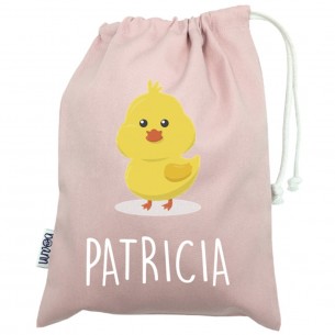 Talega mini con asas POLLO rosa 02