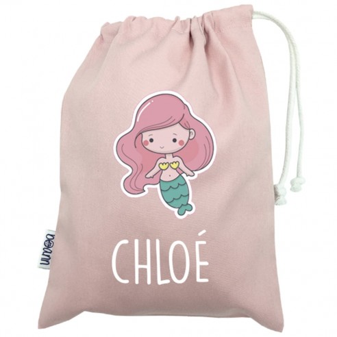 Talega mini con asas SIRENA rosa 02