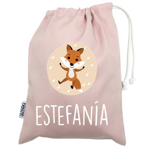 Talega mini con asas ZORRO rosa 02