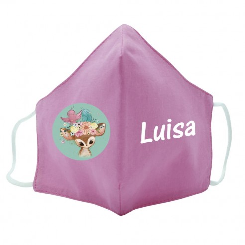 Mascarilla de tela BAMBI rosa 02