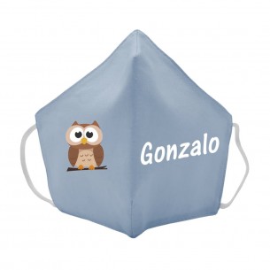 Mascarilla de tela BUHO azul 02