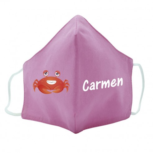 Mascarilla de tela CANGREJO rosa 02