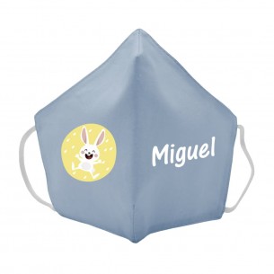 Mascarilla de tela CONEJO azul 02
