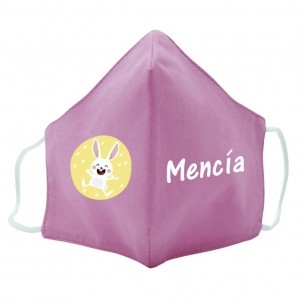 Mascarilla de tela CONEJO azul 02 2