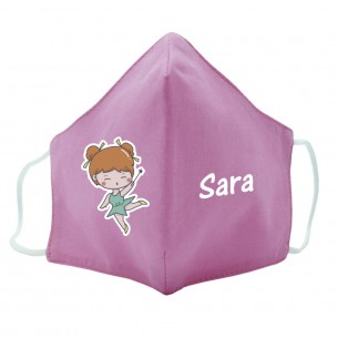 Mascarilla de tela HADA rosa 02